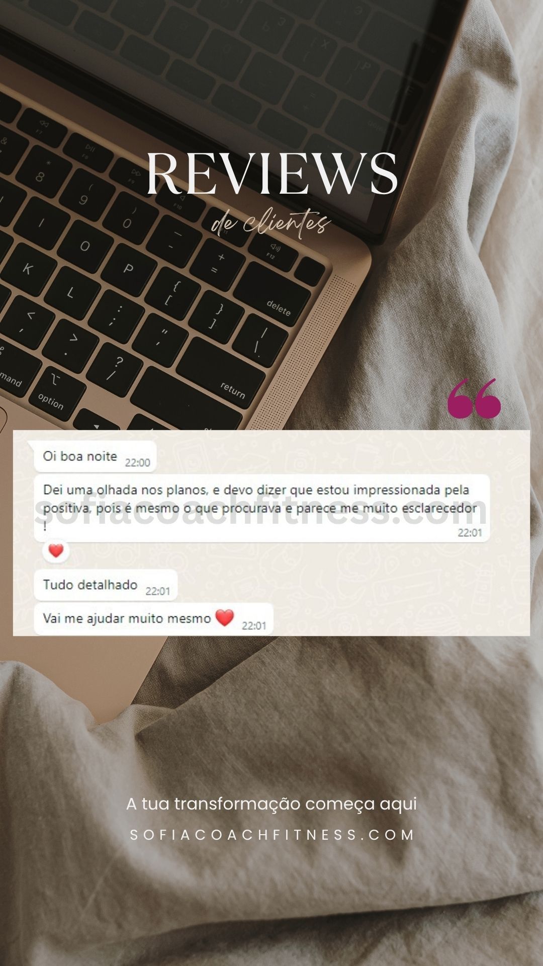 Review de cliente com resultados de emagrecimento com acompanhamento online